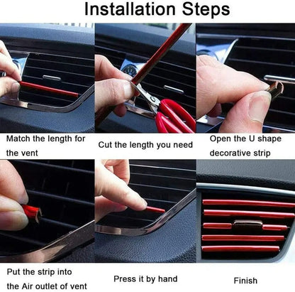 10pcs Car Air Conditioner Grill Decoration Strips Ac