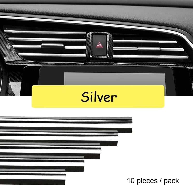 10pcs Car Air Conditioner Grill Decoration Strips Ac