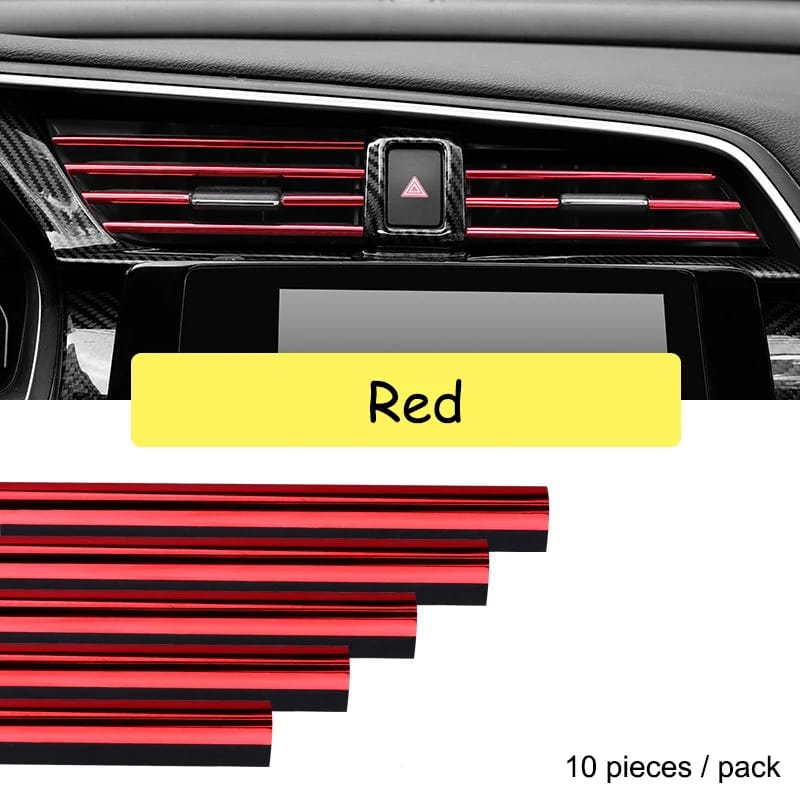 10pcs Car Air Conditioner Grill Decoration Strips Ac