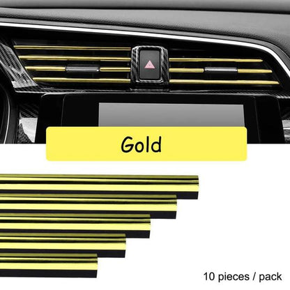 10pcs Car Air Conditioner Grill Decoration Strips Ac