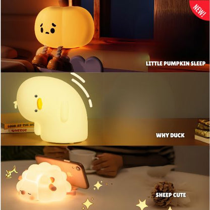 Night Light, Duck Lamp, Silicone Dimmable Nursery Nightlight, Rechargeable LED Bedside Lamp