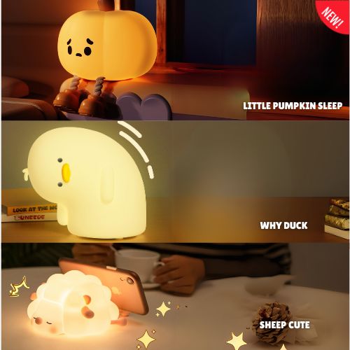 Night Light, Duck Lamp, Silicone Dimmable Nursery Nightlight, Rechargeable LED Bedside Lamp