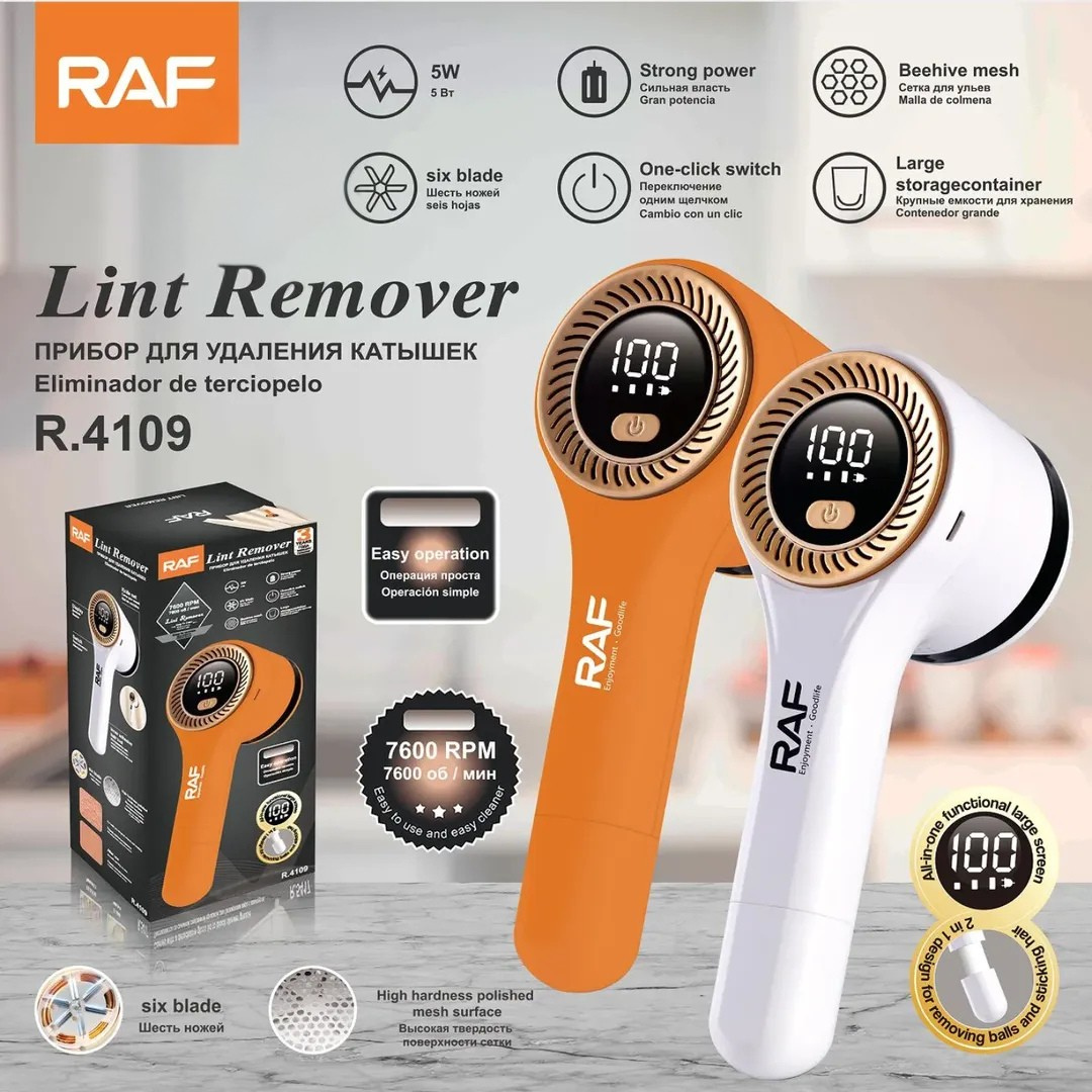 RAF Electric Lint Remover – 6 Blades, 3 Speeds & LED Display R4109