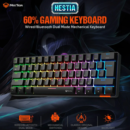 MEETION RGB Wired Mechanical Keyboard HESTIA - Black | MK005