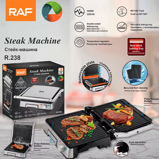 RAF Electric Toaster Multi-function Grill Sandwich Maker Non-stick Coated Toaster 2200W R238