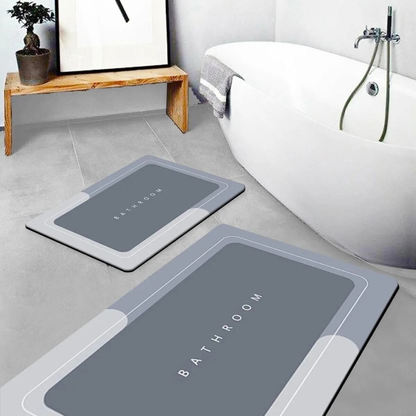 Bathroom Mat (2pcs) Silicone Super Absorbent Quick Dry for and Floor Mats