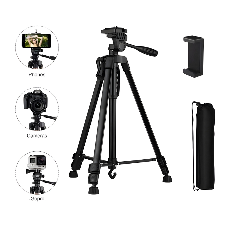 3366 Multi-Functional Professional Lightweight Portable Tripod Stand For Mobile Phones And Cameras