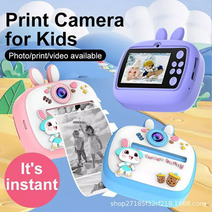 Kids Instant Print Camera with 2.4" Screen, 1080P HD