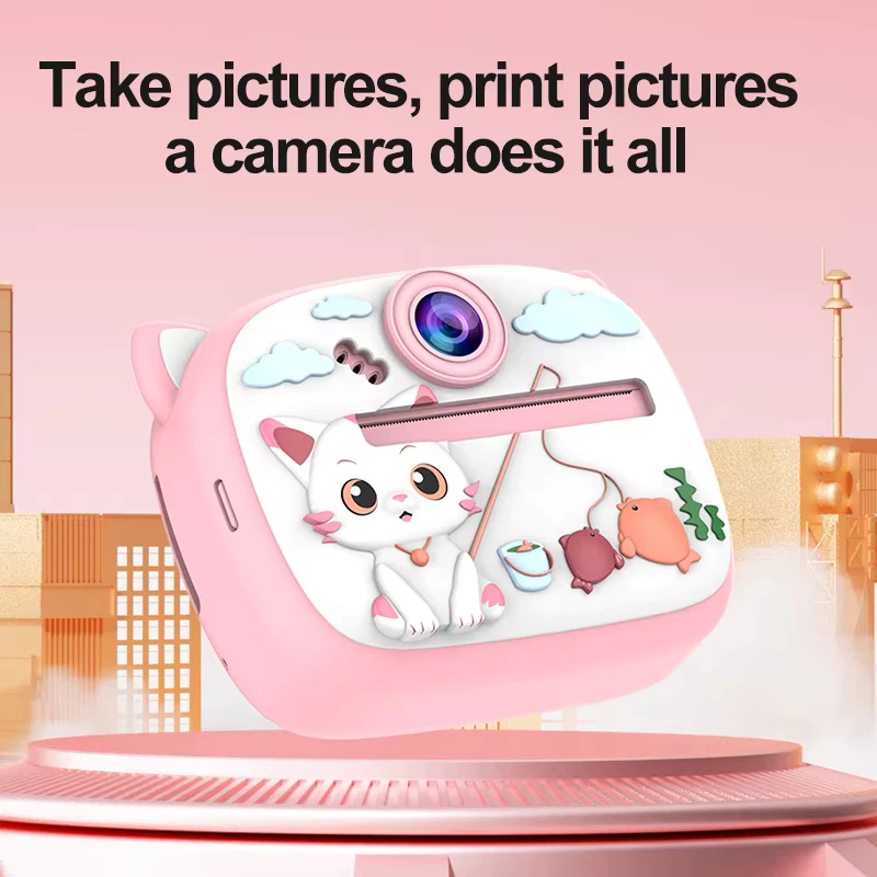 Kids Instant Print Camera with 2.4" Screen, 1080P HD