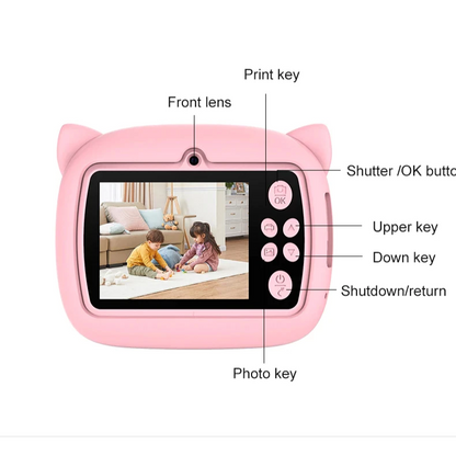 Kids Instant Print Camera with 2.4" Screen, 1080P HD