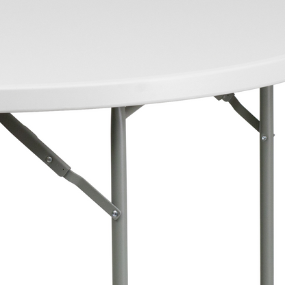 Round Plastic Event Folding Table, White