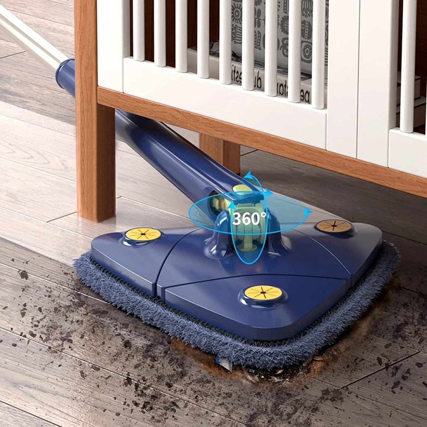 360° Triangle Mop | Self-Wringing Wet & Dry Microfiber Mop