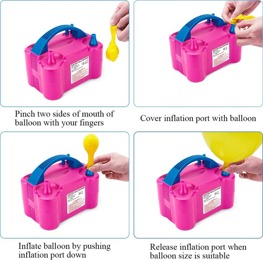 Electric Inflator Double Hole Inflatable Balloon Pump Machine Fast Aerated