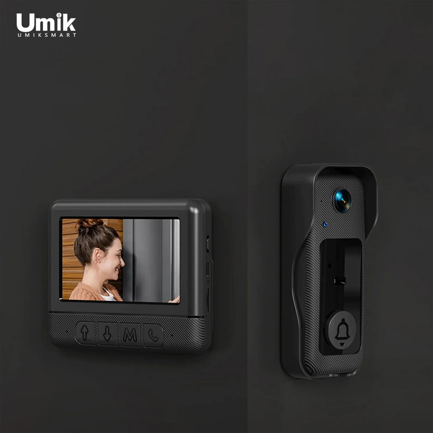 Visual smart doorbell with 4.3-inch color display, 0.3 megapixel camera for home security