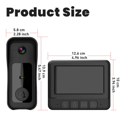 Visual smart doorbell with 4.3-inch color display, 0.3 megapixel camera for home security