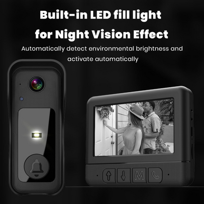 Visual smart doorbell with 4.3-inch color display, 0.3 megapixel camera for home security