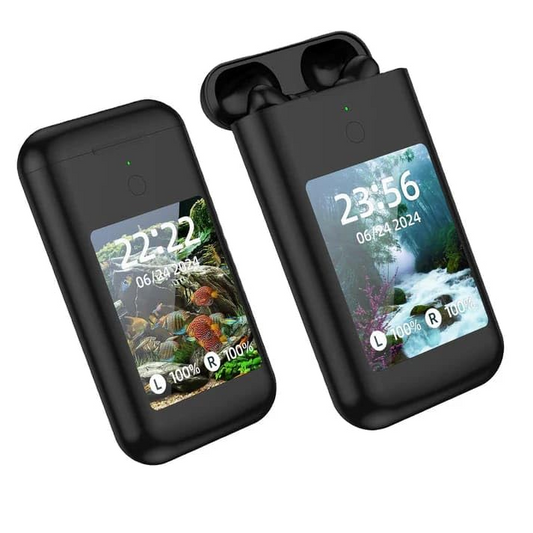 TWS Earphones with 2.8 inch HD Touch Screen With Power Bank
