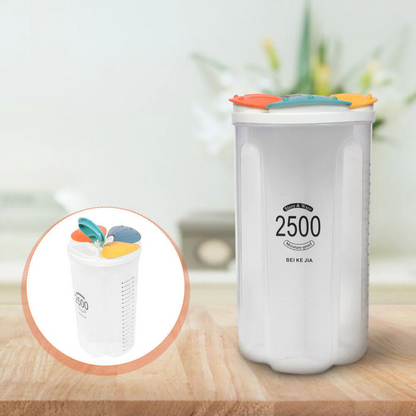 Clear Airtight Cereal Storage Food Container with Lids for Sesame Flour Dry Food 2500ml