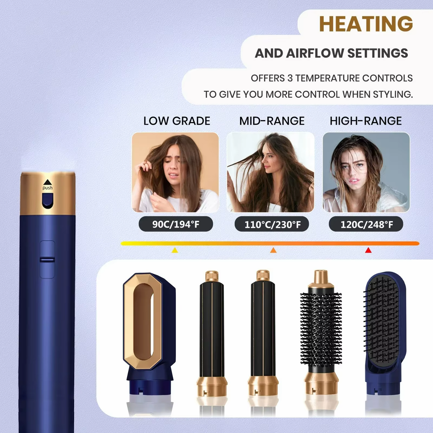 5 In1 Multi Hair Straightener Hair Styler Curling Iron Hair Dryer