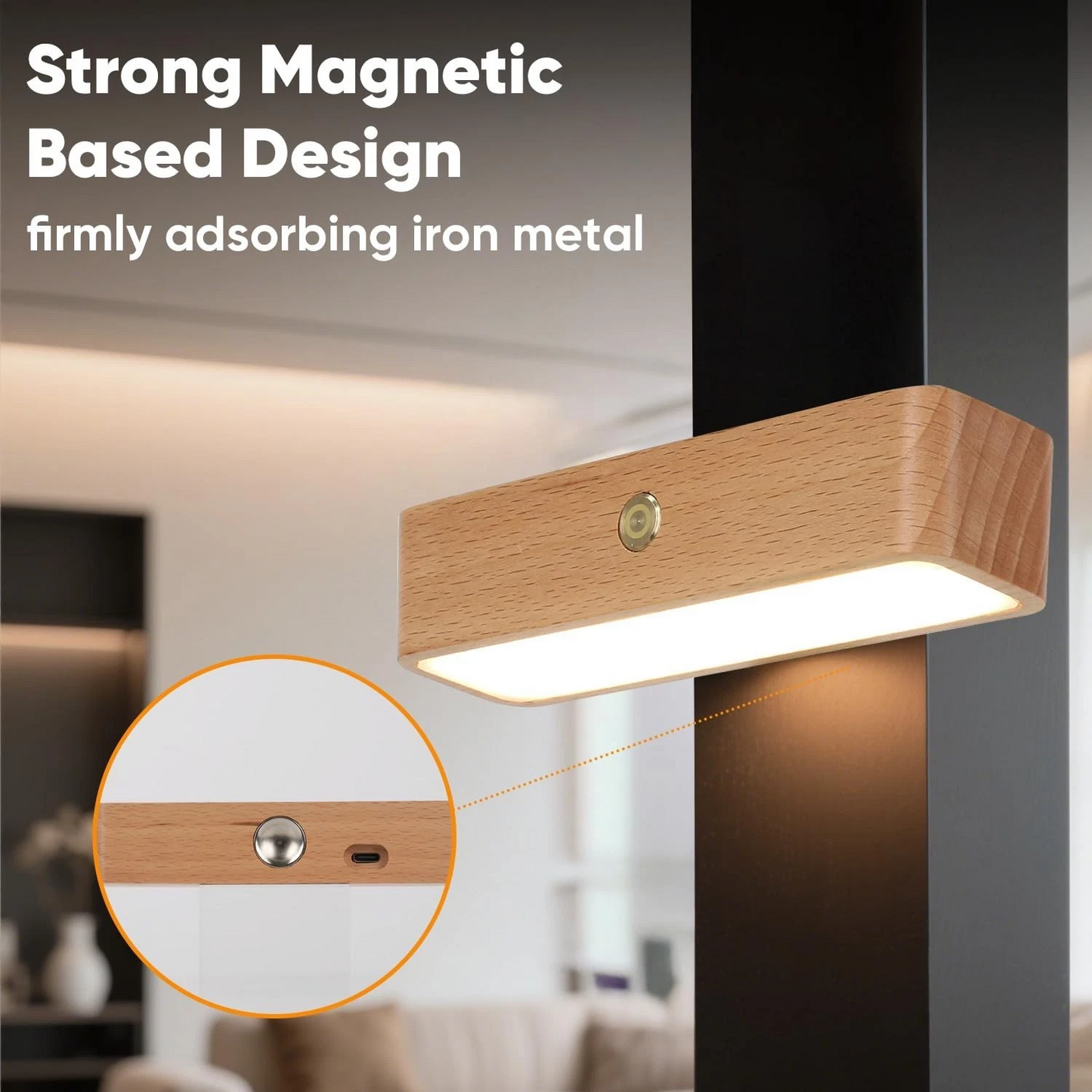 2 Pcs Rechargeable Intelligent Sensing Led Wall Lights