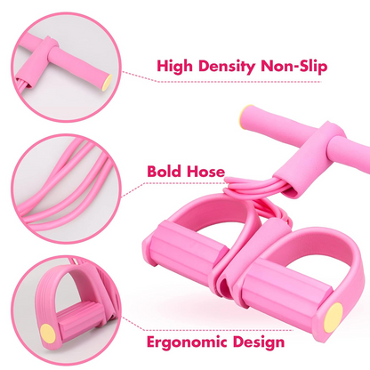Elastic Resistance Band with Pedal Puller - Abs & Arm Resistance Band Exerciser