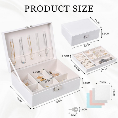 Jewellery Storage Box Lockable with Key, Jewellery Organiser