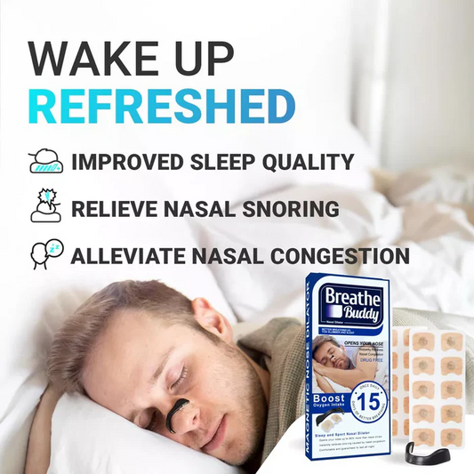 Magnetic Nasal Strips Snoring Relief Kit with Nose Clip for Gentle Breathing Sleep Aid