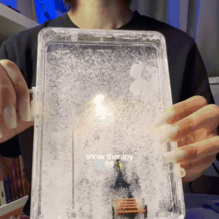 i Snow Tales Lamp, Snowy Night Street Lamp Christmas Snow Scene Light DIY Materials, Snow Globe Night Light