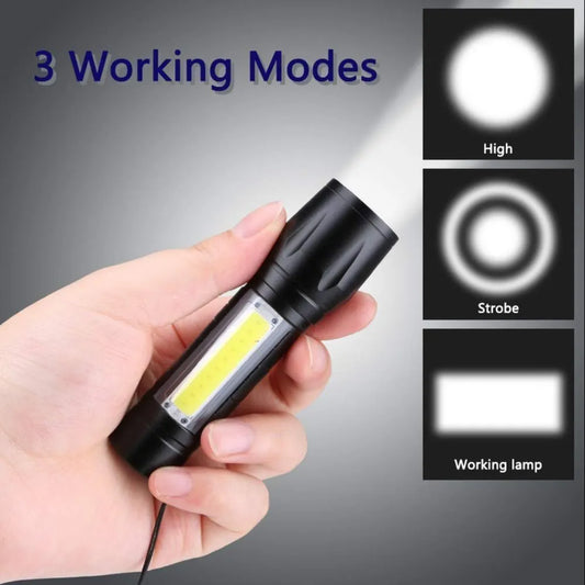 Portable Mini Torch Lamp Usb Led Flashlight Camping