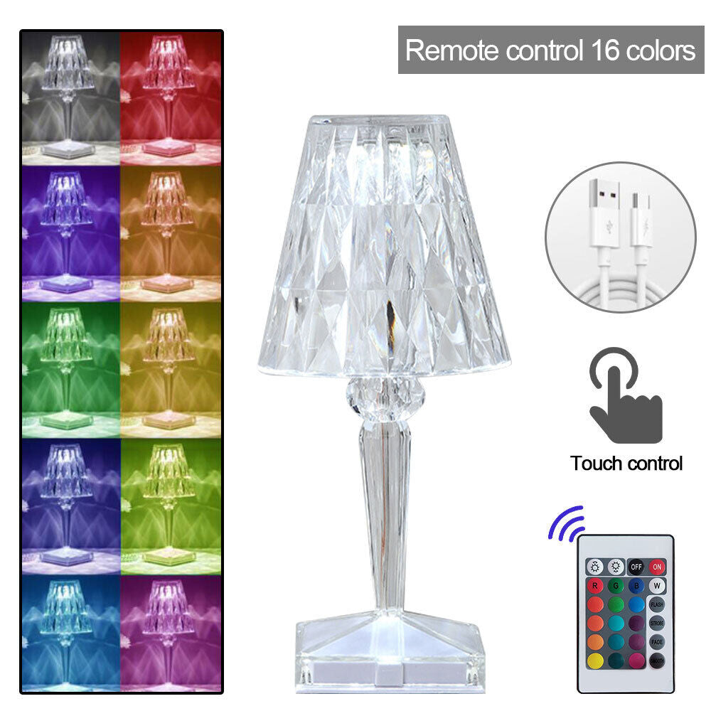 LED Diamond Crystal Magic Lamp Projection Night Lights Touch Control