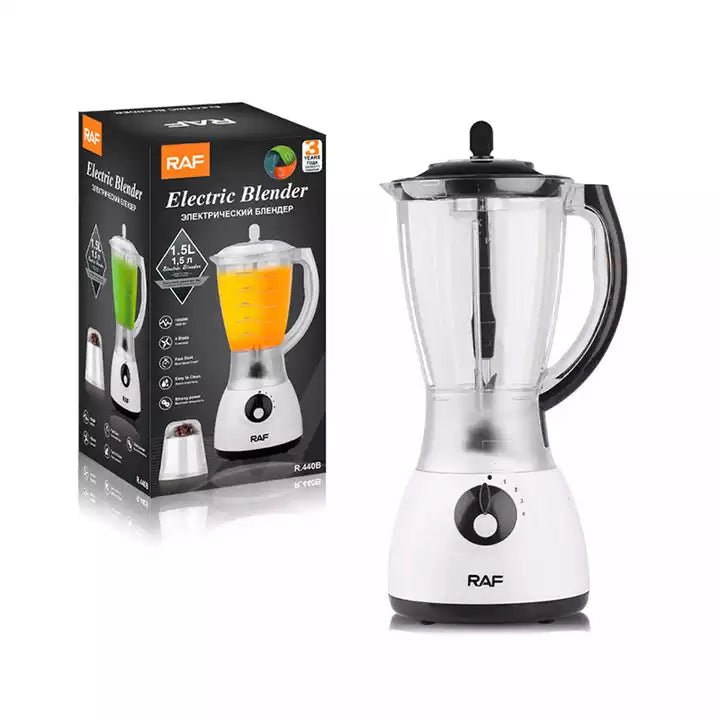Raf Blender Stainless Steel 4 Blade 1000W 2 Cups 1.5L R440