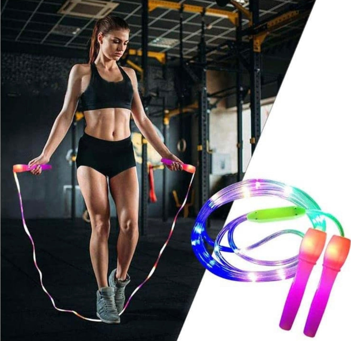 Jumprope  LED Lights Exercise Toy for Boys and Girls Indoor Outdoor Jump Rope 110 Inches