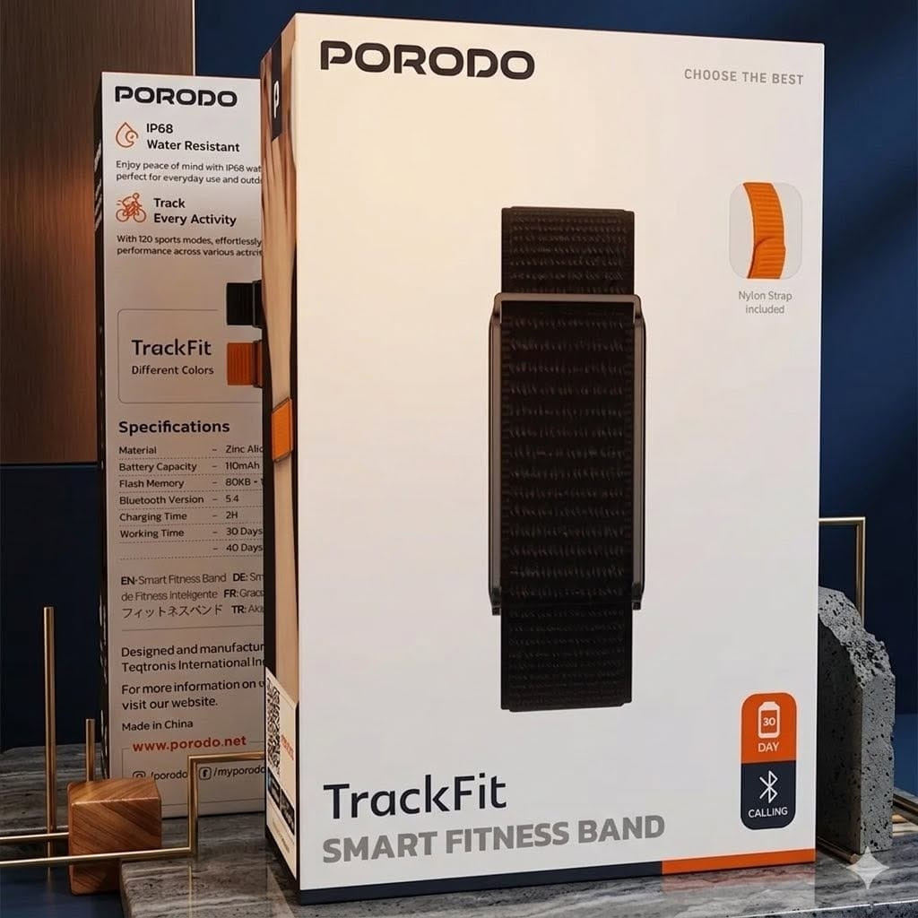Porodo TrackFit Smart Fitness Bracelet & IP68 Waterproof