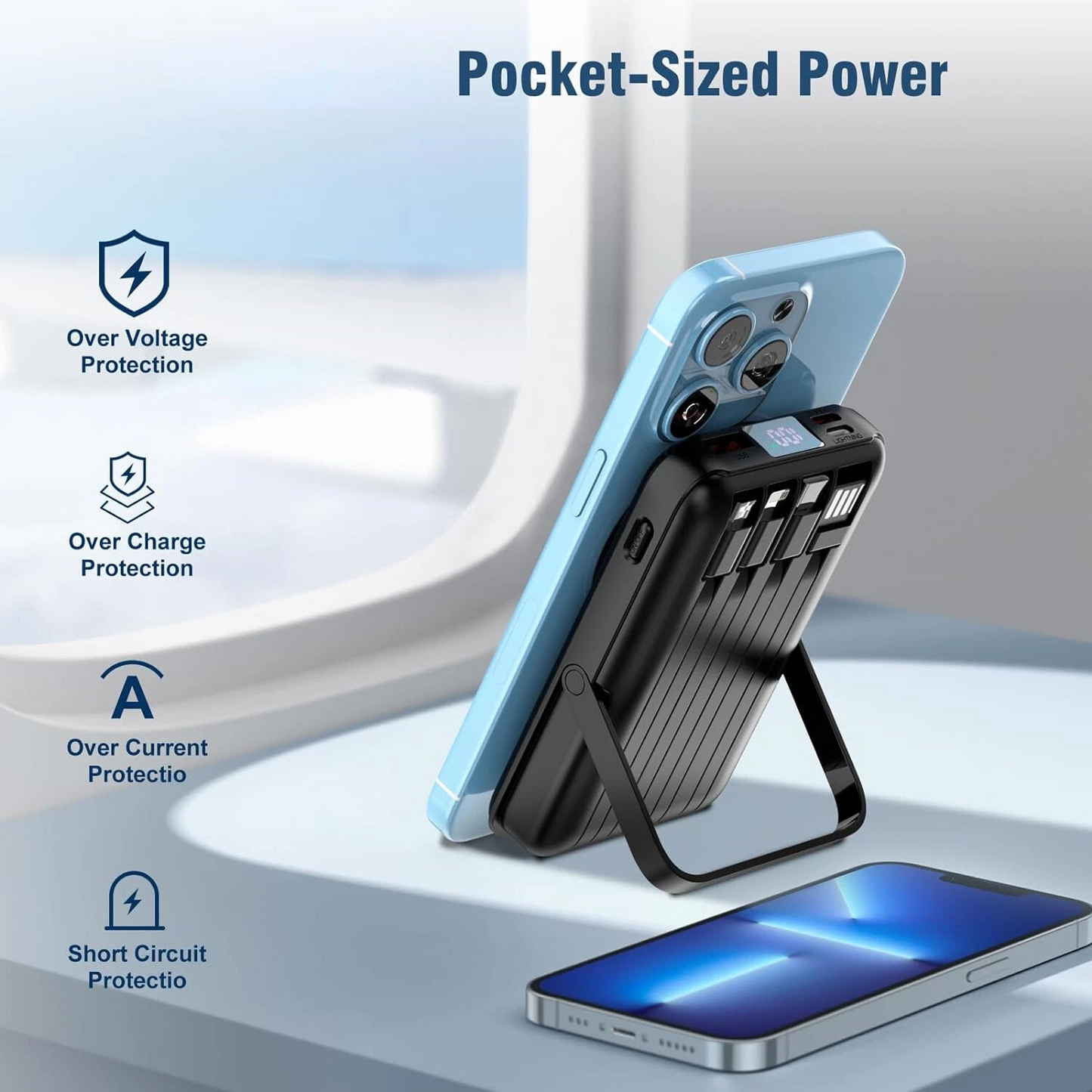 20000mAh  22.5W  Magnetic Wireless Power Bank with Cable Stand