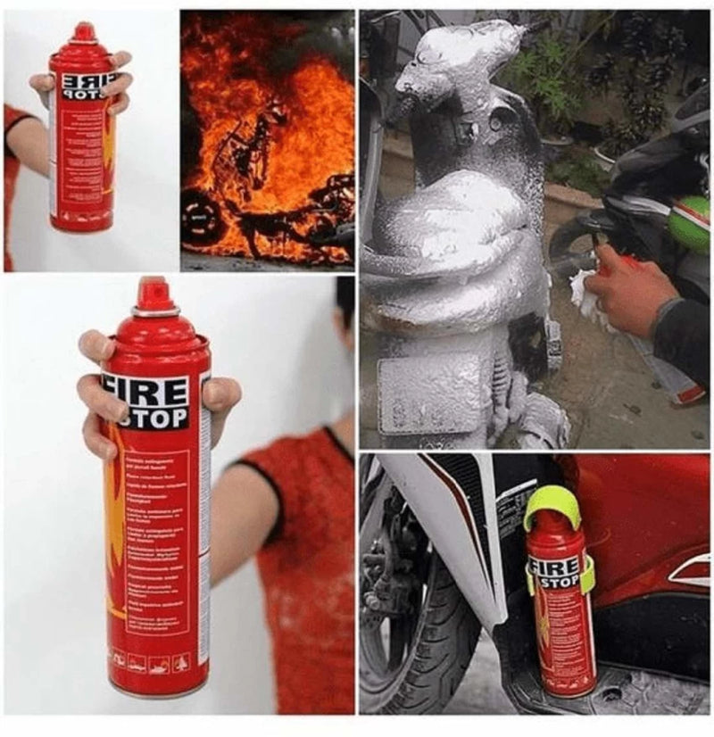Fire Extinguisher Spray with Stand for Car and Home Use | Fire Stop Aluminium Spray