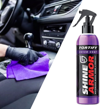 Shine Armor 3-in-1 Ceramic Coating Spray – Car Wax, Polish & Paint Sealant for Tires, Rims, Seats & Bumpers